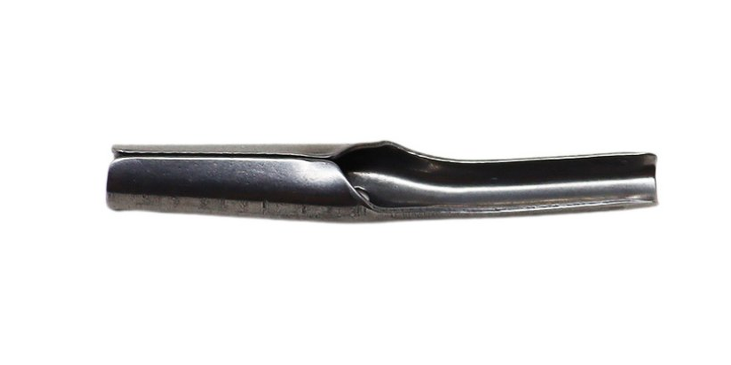 Close-up of the Artway 4mm U-shaped lino cutter blade, designed for quickly clearing large white areas and broad sections in linocut and block printing.